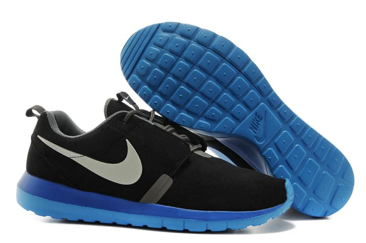 Nike Rosherun Nm 3m Fur Bleu Noir Nouvelles Chaussures